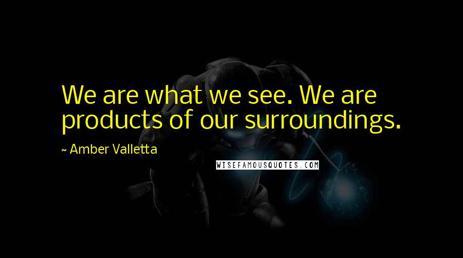 Amber Valletta Quotes: We are what we see. We are products of our surroundings.