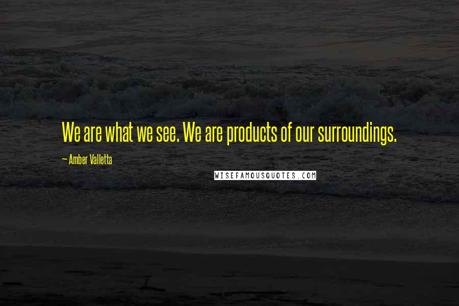 Amber Valletta Quotes: We are what we see. We are products of our surroundings.