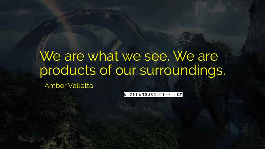 Amber Valletta Quotes: We are what we see. We are products of our surroundings.