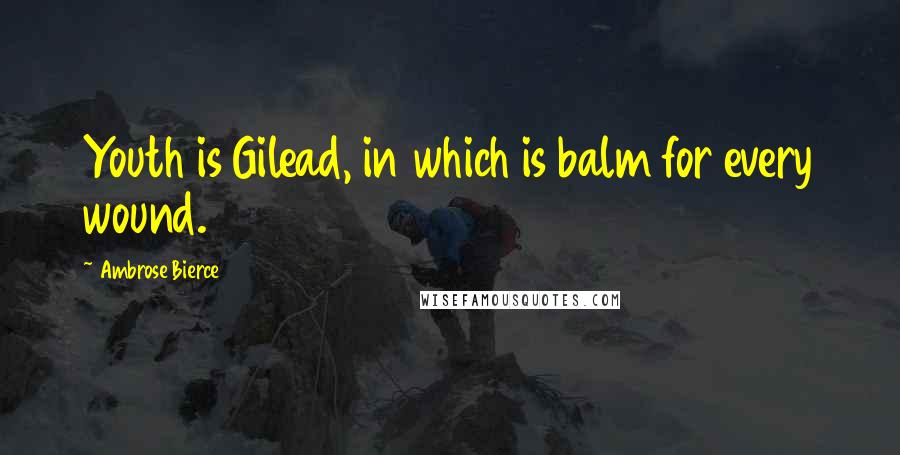 Ambrose Bierce Quotes: Youth is Gilead, in which is balm for every wound.