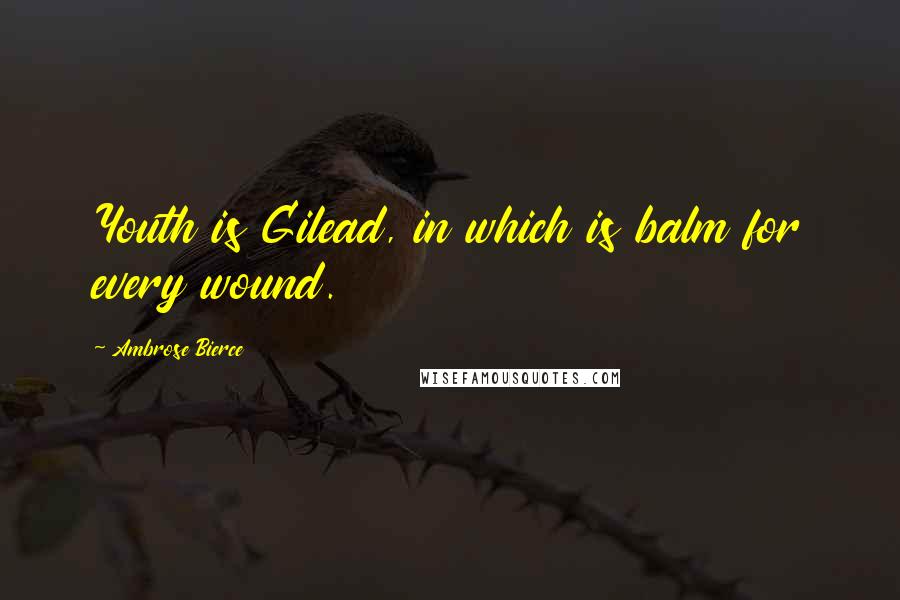 Ambrose Bierce Quotes: Youth is Gilead, in which is balm for every wound.