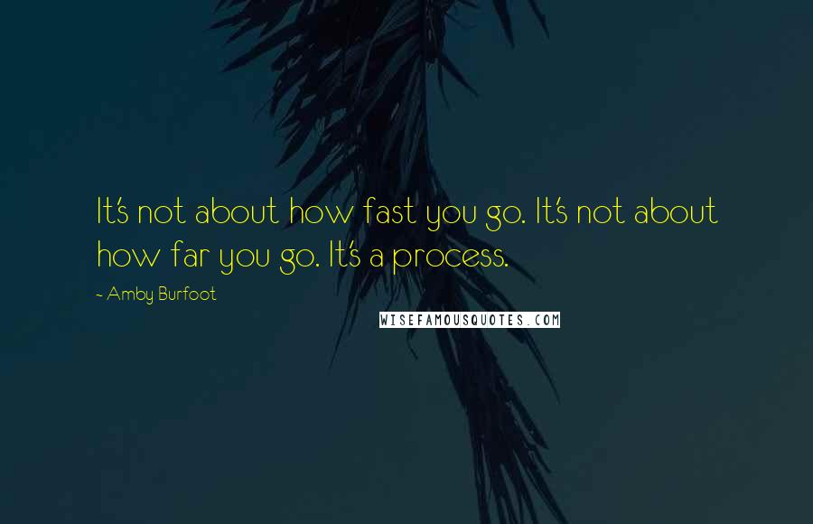 Amby Burfoot Quotes: It's not about how fast you go. It's not about how far you go. It's a process.