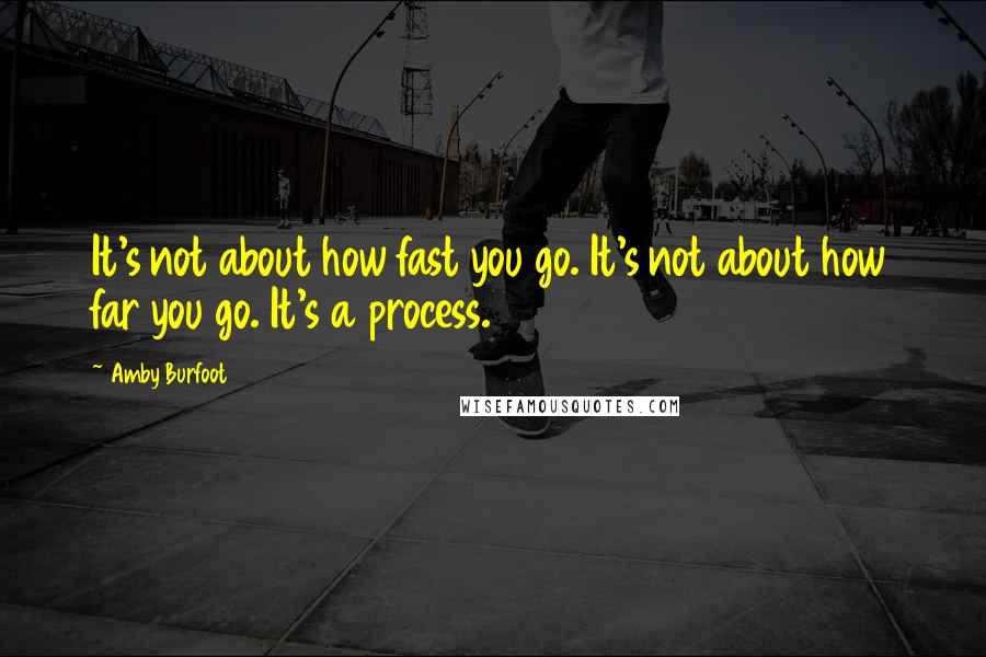 Amby Burfoot Quotes: It's not about how fast you go. It's not about how far you go. It's a process.