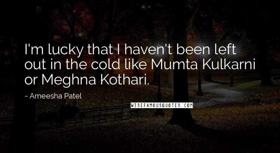 Ameesha Patel Quotes: I'm lucky that I haven't been left out in the cold like Mumta Kulkarni or Meghna Kothari.