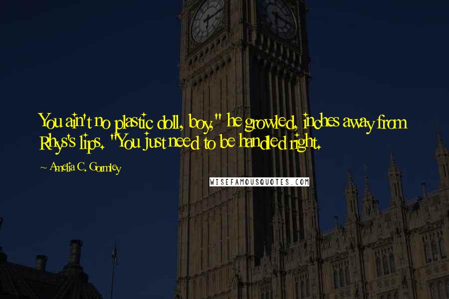 Amelia C. Gormley Quotes: You ain't no plastic doll, boy," he growled, inches away from Rhys's lips. "You just need to be handled right.