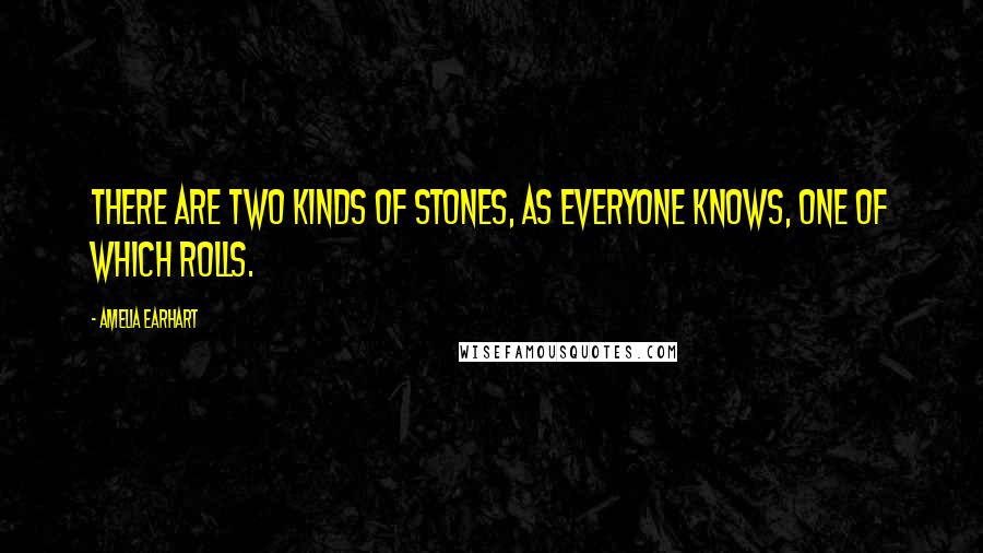 Amelia Earhart Quotes: There are two kinds of stones, as everyone knows, one of which rolls.