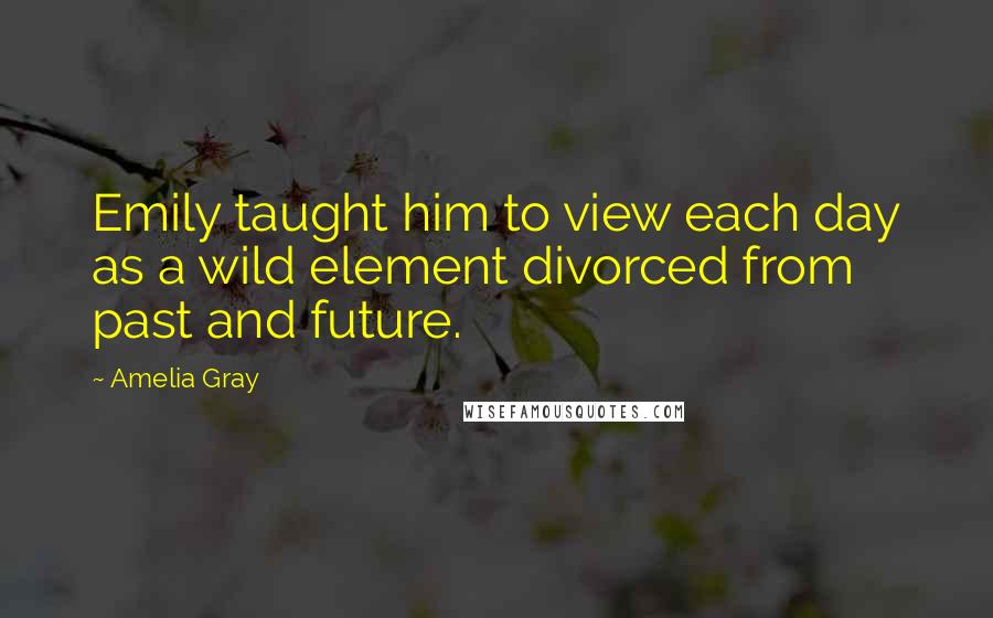 Amelia Gray Quotes: Emily taught him to view each day as a wild element divorced from past and future.