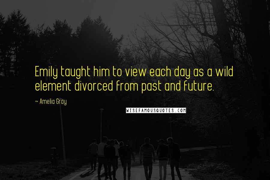 Amelia Gray Quotes: Emily taught him to view each day as a wild element divorced from past and future.
