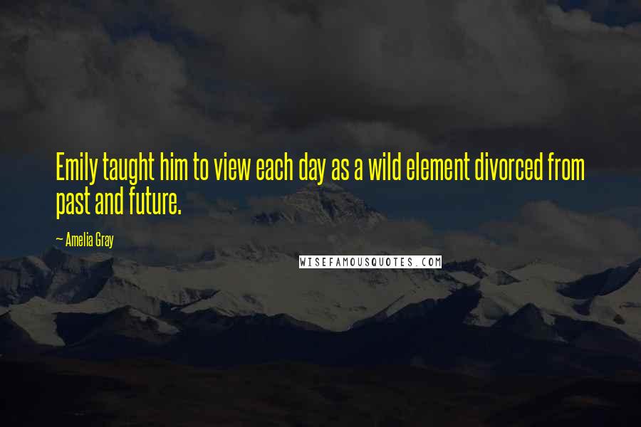 Amelia Gray Quotes: Emily taught him to view each day as a wild element divorced from past and future.