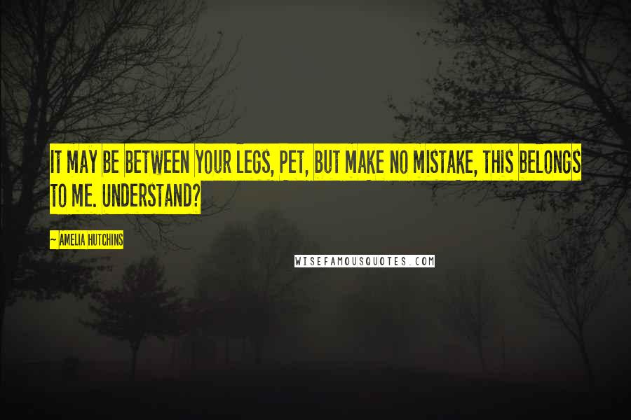Amelia Hutchins Quotes: It may be between your legs, Pet, but make no mistake, this belongs to me. Understand?