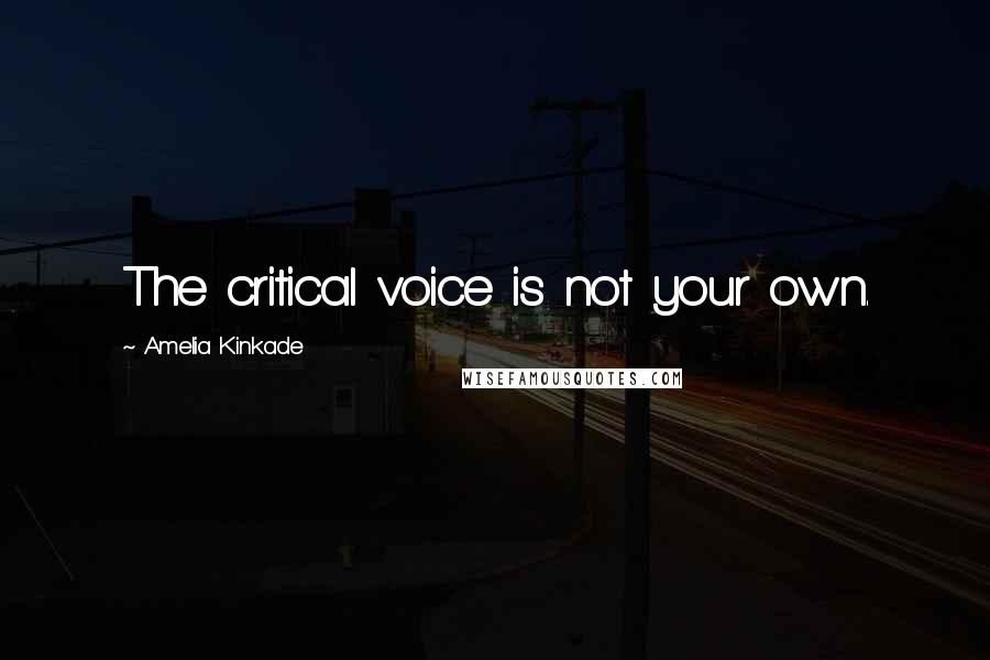 Amelia Kinkade Quotes: The critical voice is not your own.