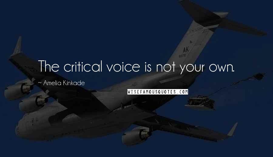 Amelia Kinkade Quotes: The critical voice is not your own.