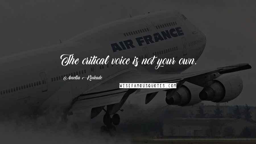 Amelia Kinkade Quotes: The critical voice is not your own.