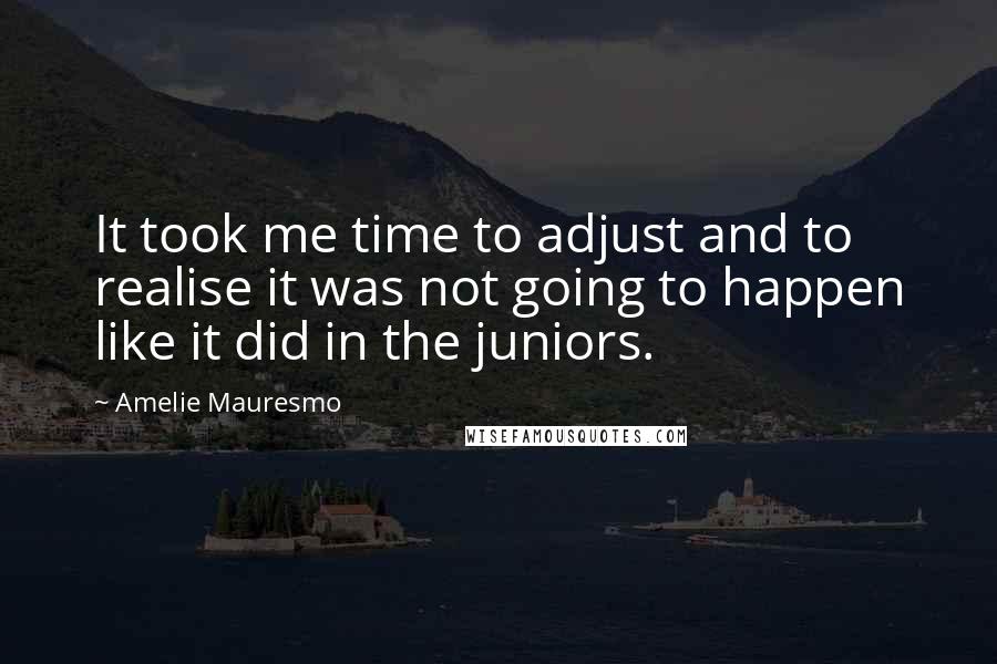 Amelie Mauresmo Quotes: It took me time to adjust and to realise it was not going to happen like it did in the juniors.