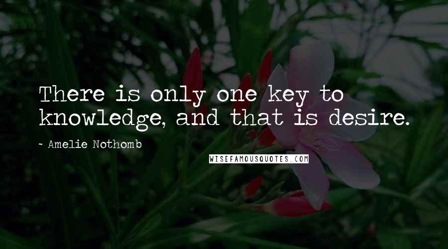 Amelie Nothomb Quotes: There is only one key to knowledge, and that is desire.