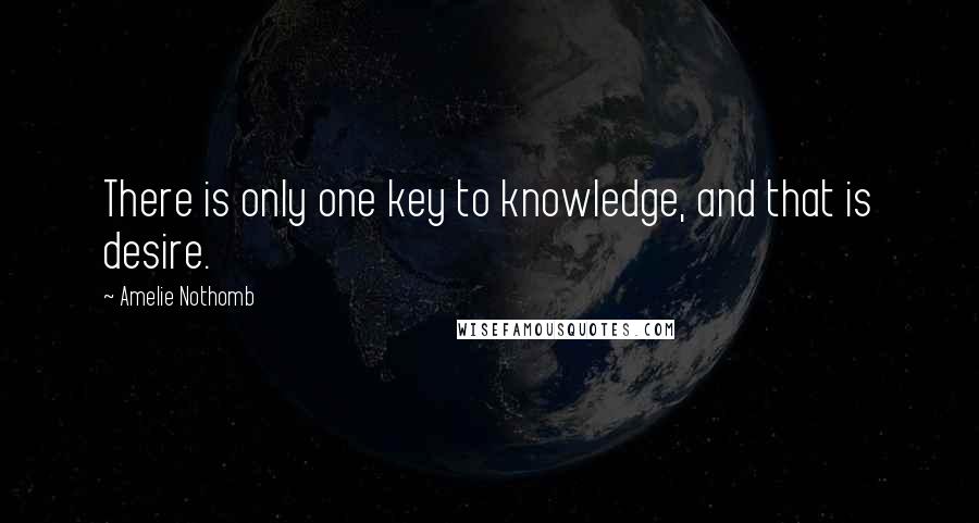 Amelie Nothomb Quotes: There is only one key to knowledge, and that is desire.