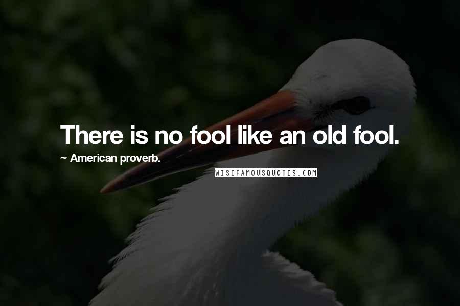 American Proverb. Quotes: There is no fool like an old fool.