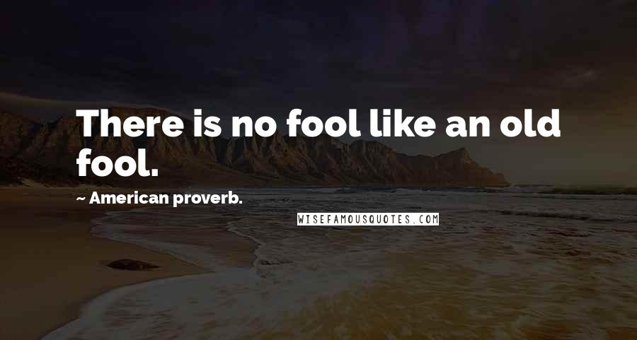 American Proverb. Quotes: There is no fool like an old fool.