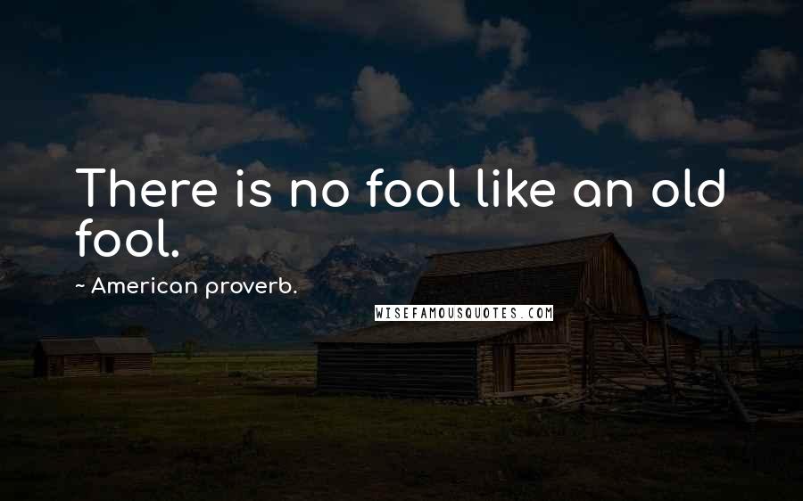 American Proverb. Quotes: There is no fool like an old fool.