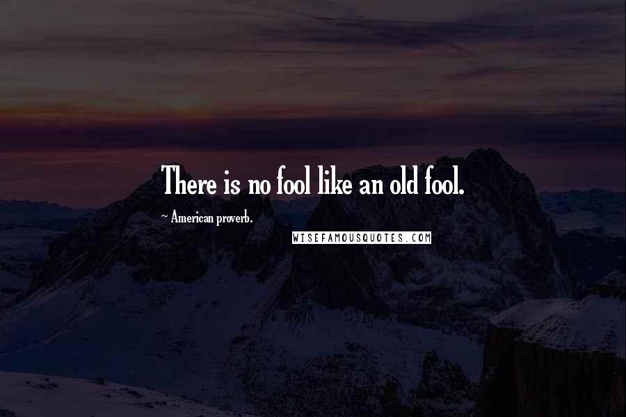 American Proverb. Quotes: There is no fool like an old fool.