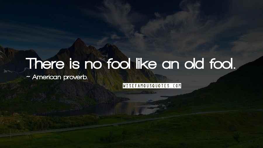 American Proverb. Quotes: There is no fool like an old fool.