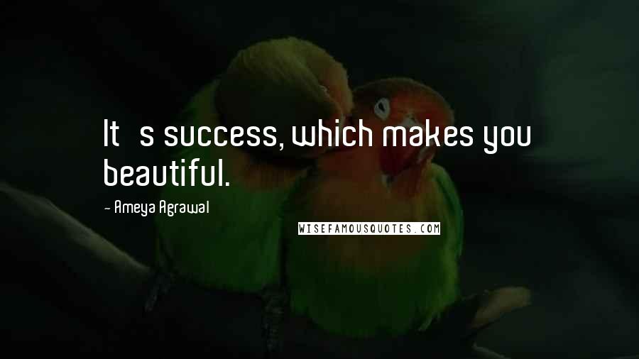 Ameya Agrawal Quotes: It's success, which makes you beautiful.