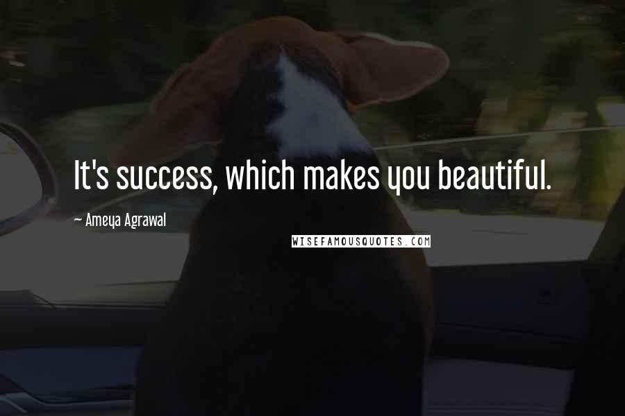 Ameya Agrawal Quotes: It's success, which makes you beautiful.