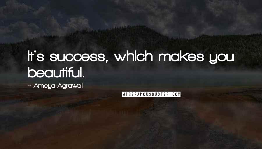 Ameya Agrawal Quotes: It's success, which makes you beautiful.