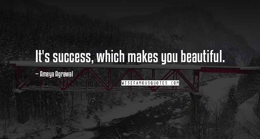 Ameya Agrawal Quotes: It's success, which makes you beautiful.