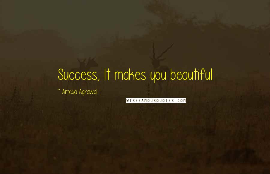Ameya Agrawal Quotes: Success, It makes you beautiful