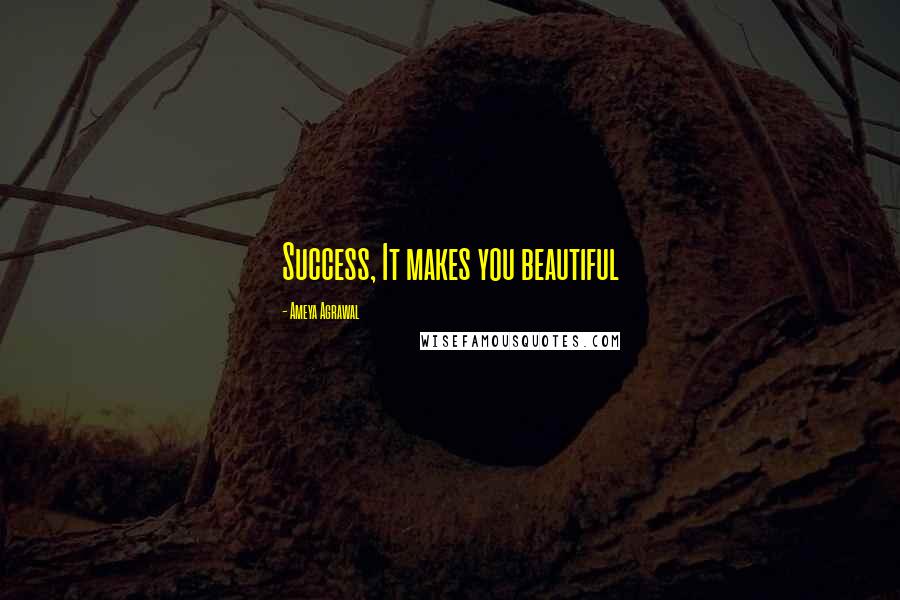 Ameya Agrawal Quotes: Success, It makes you beautiful