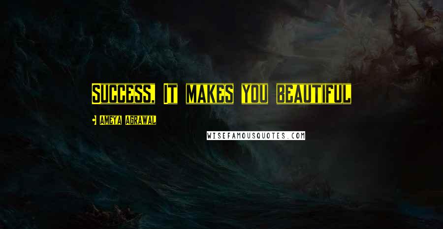 Ameya Agrawal Quotes: Success, It makes you beautiful