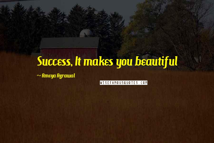 Ameya Agrawal Quotes: Success, It makes you beautiful