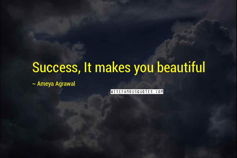 Ameya Agrawal Quotes: Success, It makes you beautiful