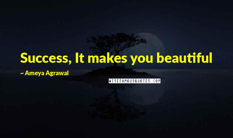 Ameya Agrawal Quotes: Success, It makes you beautiful