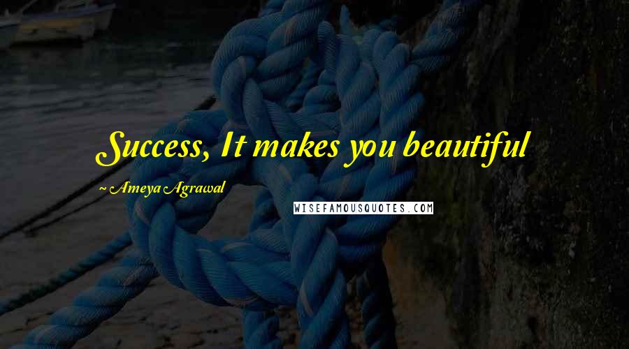 Ameya Agrawal Quotes: Success, It makes you beautiful
