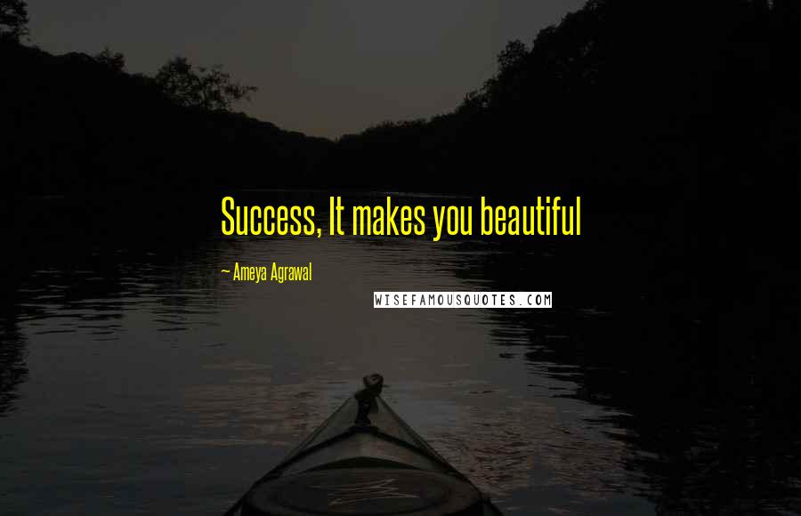 Ameya Agrawal Quotes: Success, It makes you beautiful