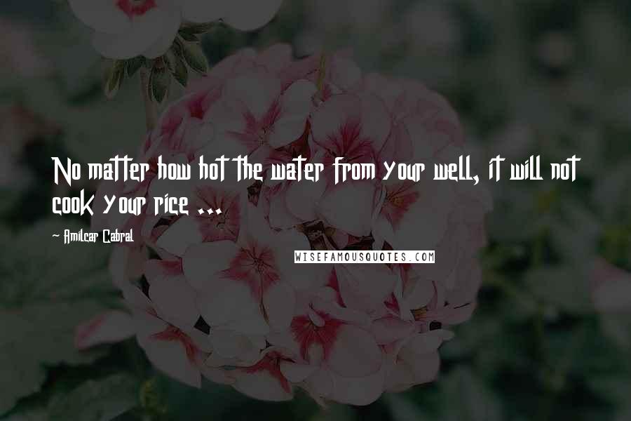 Amilcar Cabral Quotes: No matter how hot the water from your well, it will not cook your rice ...