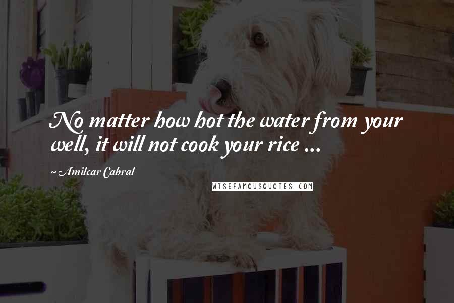 Amilcar Cabral Quotes: No matter how hot the water from your well, it will not cook your rice ...