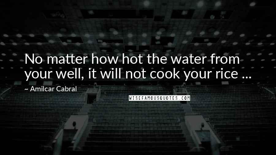 Amilcar Cabral Quotes: No matter how hot the water from your well, it will not cook your rice ...
