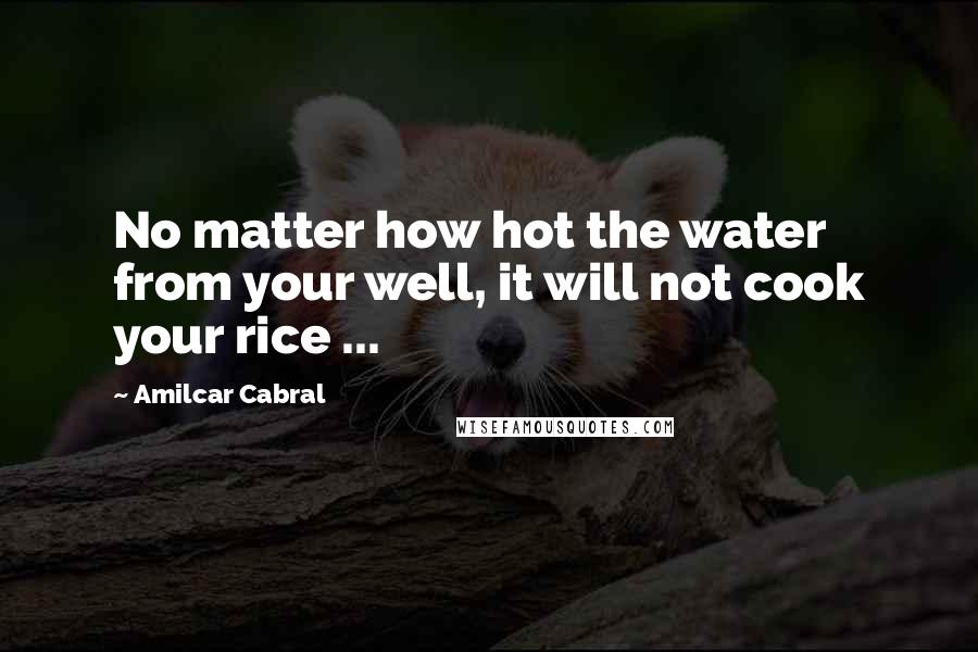 Amilcar Cabral Quotes: No matter how hot the water from your well, it will not cook your rice ...