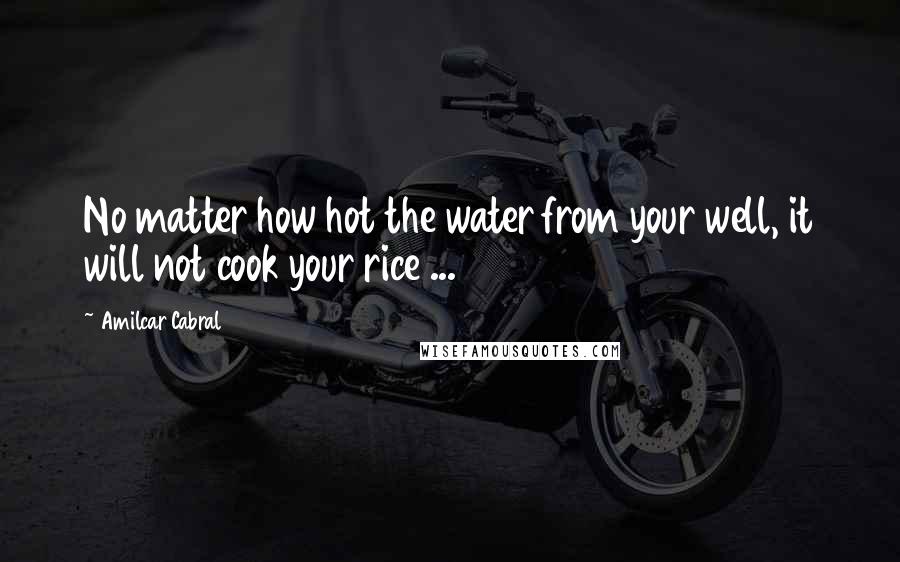 Amilcar Cabral Quotes: No matter how hot the water from your well, it will not cook your rice ...
