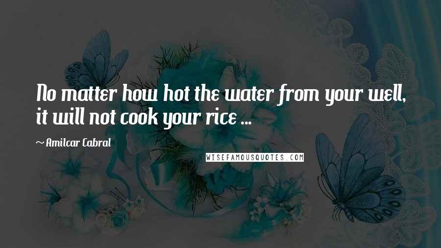 Amilcar Cabral Quotes: No matter how hot the water from your well, it will not cook your rice ...