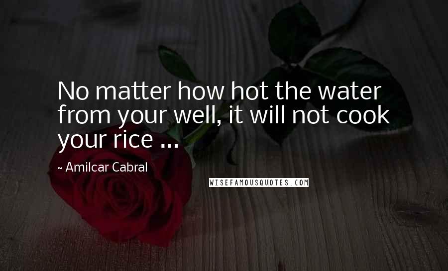 Amilcar Cabral Quotes: No matter how hot the water from your well, it will not cook your rice ...