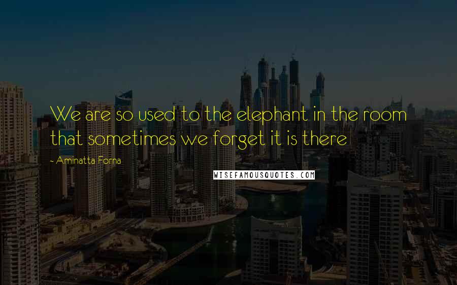 Aminatta Forna Quotes: We are so used to the elephant in the room that sometimes we forget it is there