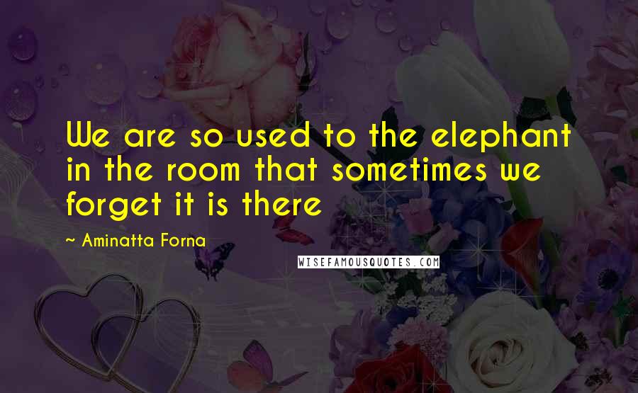 Aminatta Forna Quotes: We are so used to the elephant in the room that sometimes we forget it is there