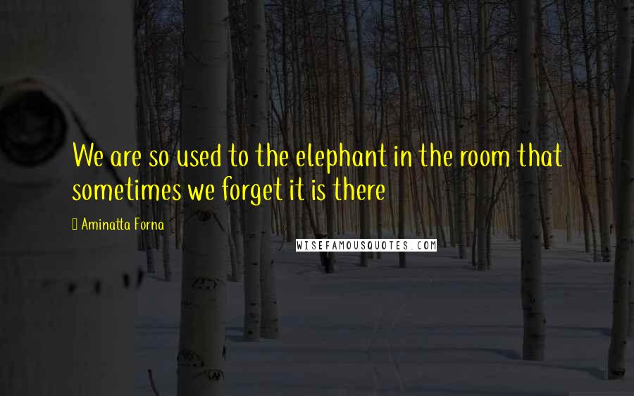 Aminatta Forna Quotes: We are so used to the elephant in the room that sometimes we forget it is there