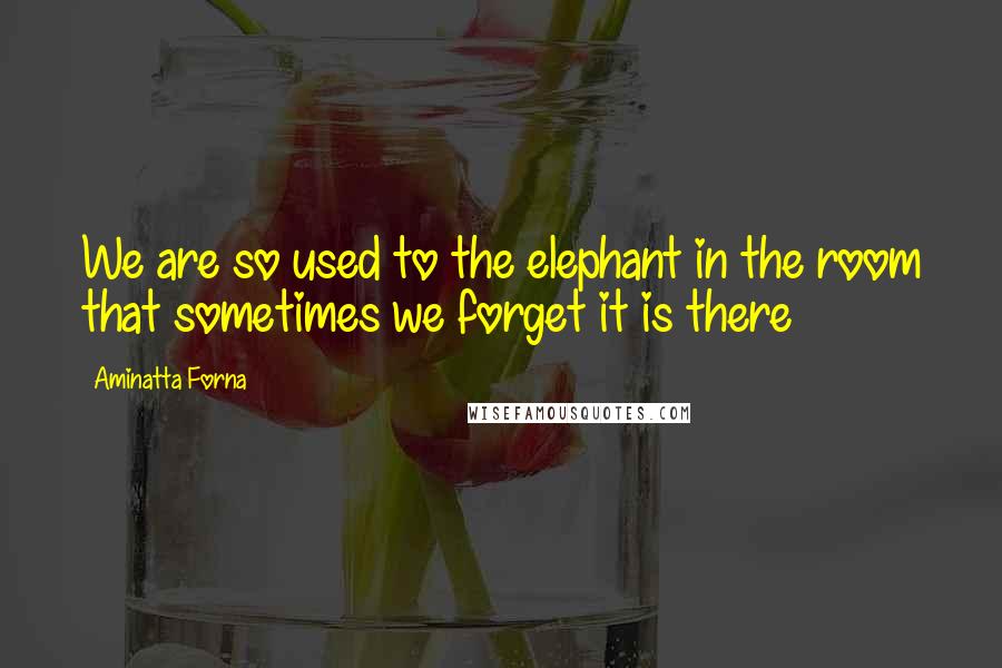 Aminatta Forna Quotes: We are so used to the elephant in the room that sometimes we forget it is there