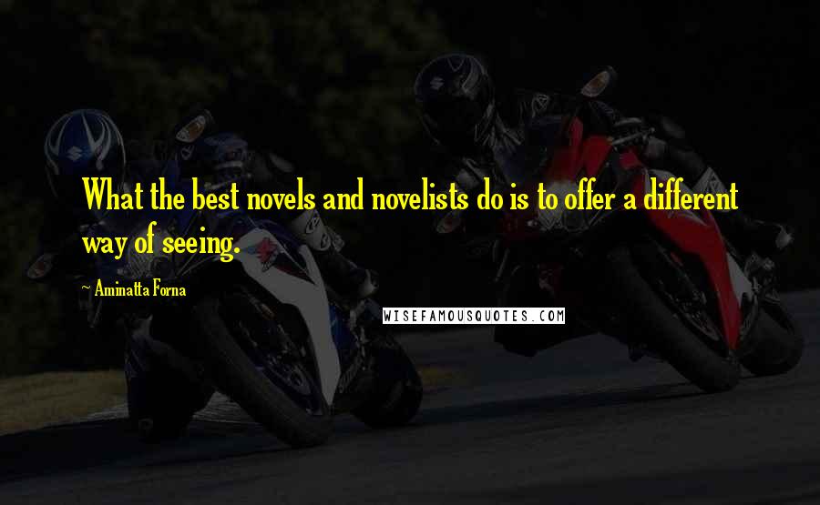 Aminatta Forna Quotes: What the best novels and novelists do is to offer a different way of seeing.