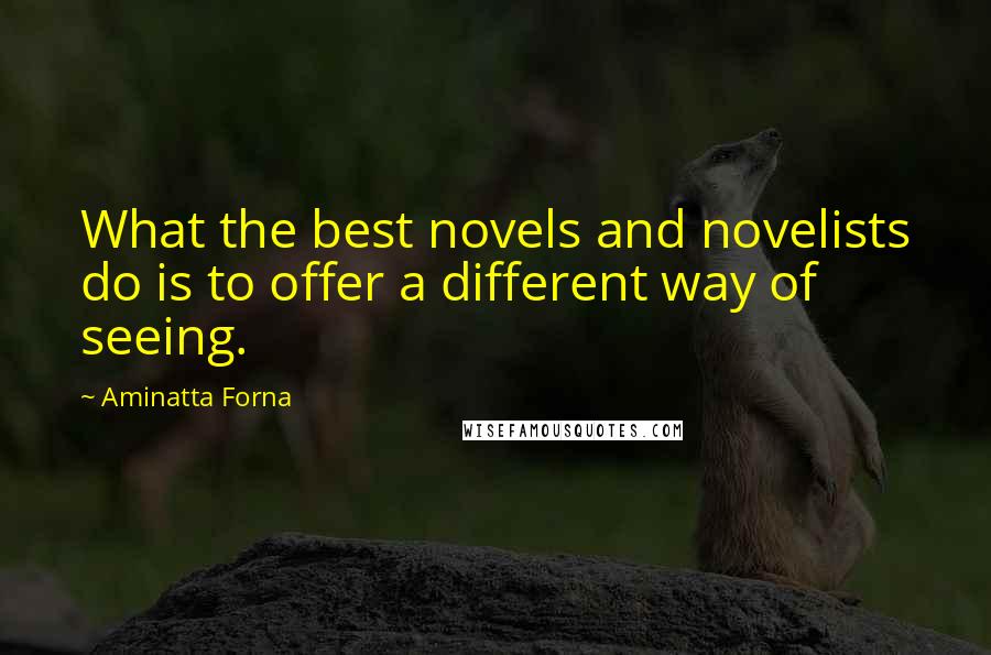 Aminatta Forna Quotes: What the best novels and novelists do is to offer a different way of seeing.